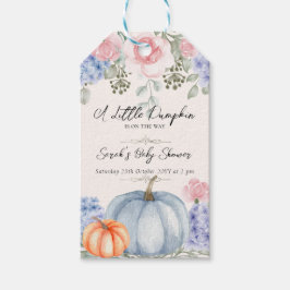 Little Blommigt Pumpkin Halloween Fall Baby Shower Presentetikett