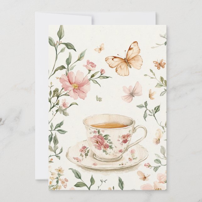 Little Blooms Baby Sprinkle | Blush & Sage Inbjudningar (Framsida)