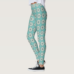 "Little Blue and White Flowers" Yoga Leggings