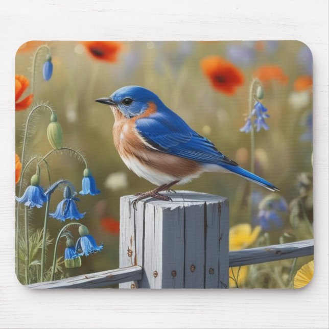 Little Blue Bird Mousepad Musmatta (Framsidan)