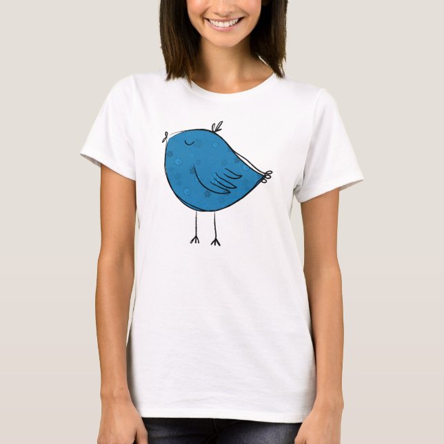 little blue bird t shirt (Framsida)