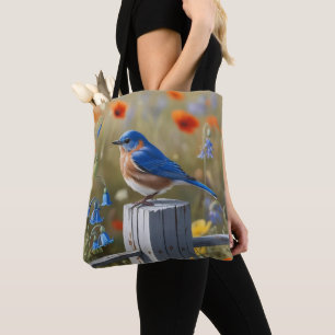 Little Blue Bird Tote Tygkasse