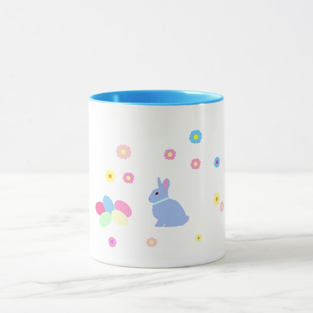 Little Blue Bunny Rabbit Kids Easter Mug Mugg (Center)