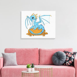 Little Blue Dragon Canvastryck