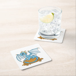 Little Blue Dragon Underlägg Papper Kvadrat