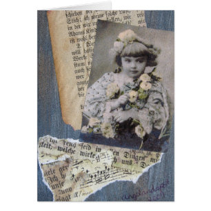 Little Blue Girl Hälsningskort