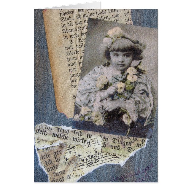Little Blue Girl Hälsningskort (Framsidan)