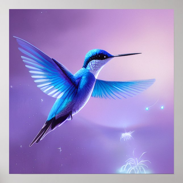 Little Blue Hummingbird Poster (Framsidan)