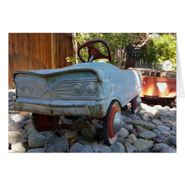 Little Blue Pedal Lastbil Hälsningskort (Framsidan Horizontal)