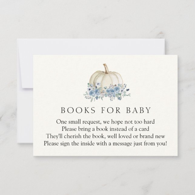 Little Blue Pumpkin Bokar för Baby-höljeskort Inbjudningar (Framsida)