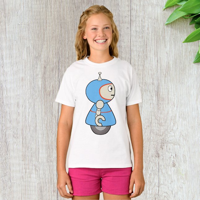 Little Blue Robot Girls T-Shirt (Skapare uppladdad)