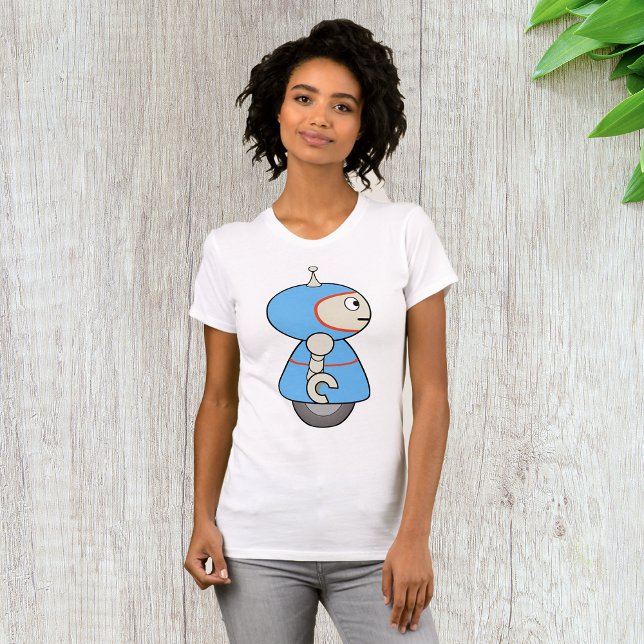 Little Blue Robot Womens T-Shirt (Skapare uppladdad)