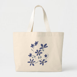 Little Blue Romantic Flowers Jumbo Tygkasse