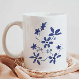 Little Blue Romantic Flowers Kaffemugg
