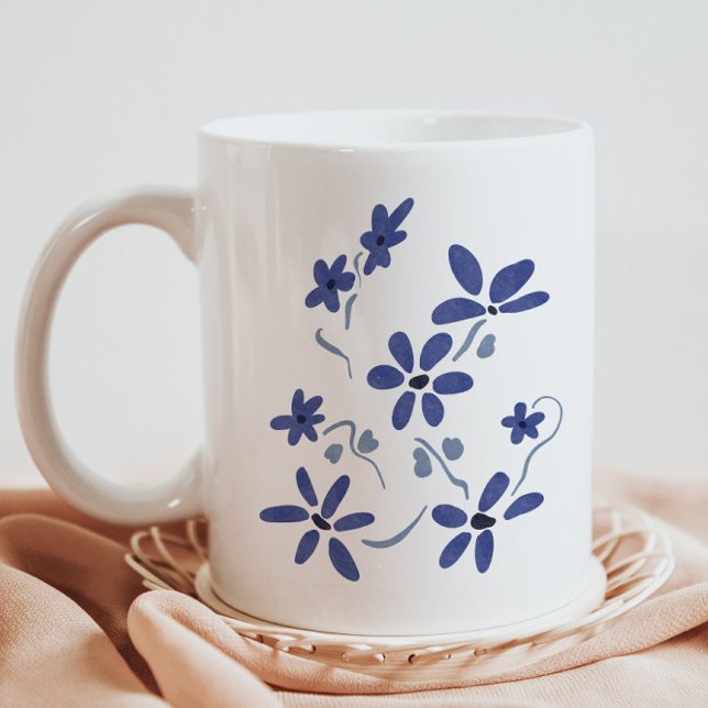 Little Blue Romantic Flowers Kaffemugg (Skapare uppladdad)