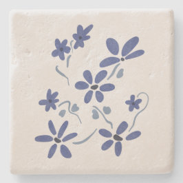 Little Blue Romantic Flowers Stenunderlägg