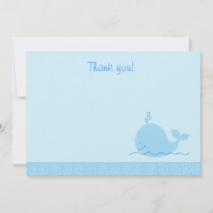 Little Blue Whale Flat Tackkort Anteckningskort