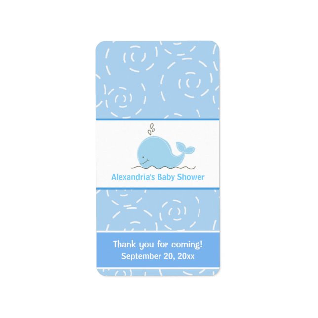 Little Blue Whale Miniature Candy Wrappers Adressetikett (Framsidan)