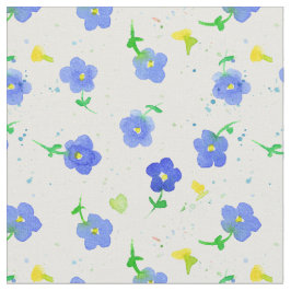 Little Blue Wildflower English Country Watercolor  Tyg