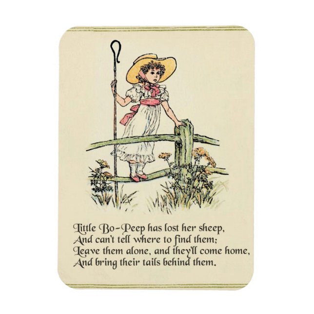 Little Bo Peep Barnkammarrim Magnet (Vertikal)