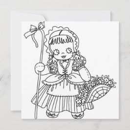 Little Bo Peep Doll Girl Coloring Page