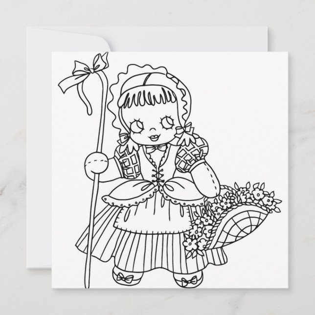 Little Bo Peep Doll Girl Coloring Page (Framsida)