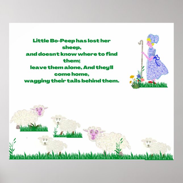 Little Bo-Peep dot whimsical bild Poster (Framsidan)