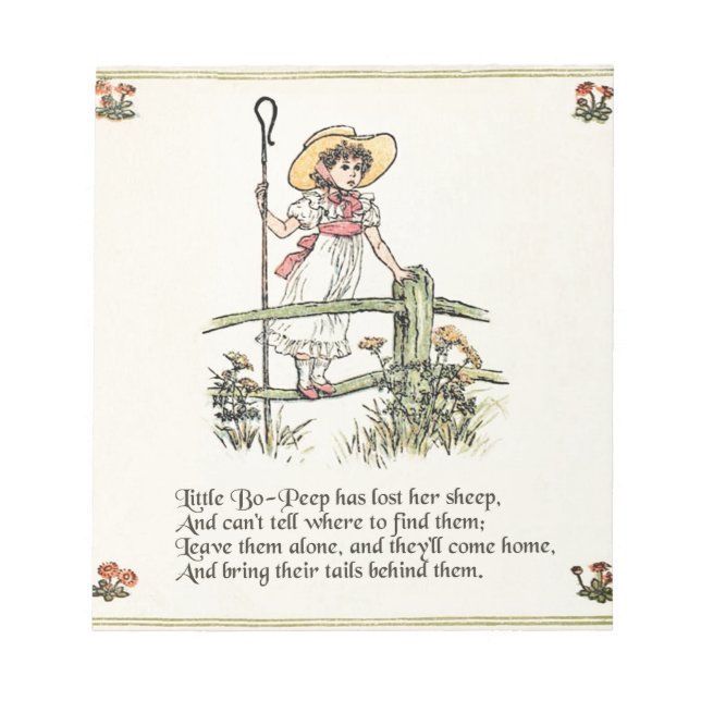 Little Bo Peep Nursery Rhyme Anteckningsblock (Framsida)