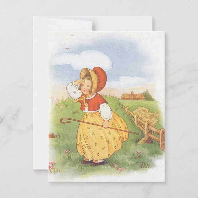 Little Bo Peep, Nursery Rhyme Baby Shower Party Inbjudningar (Framsida)