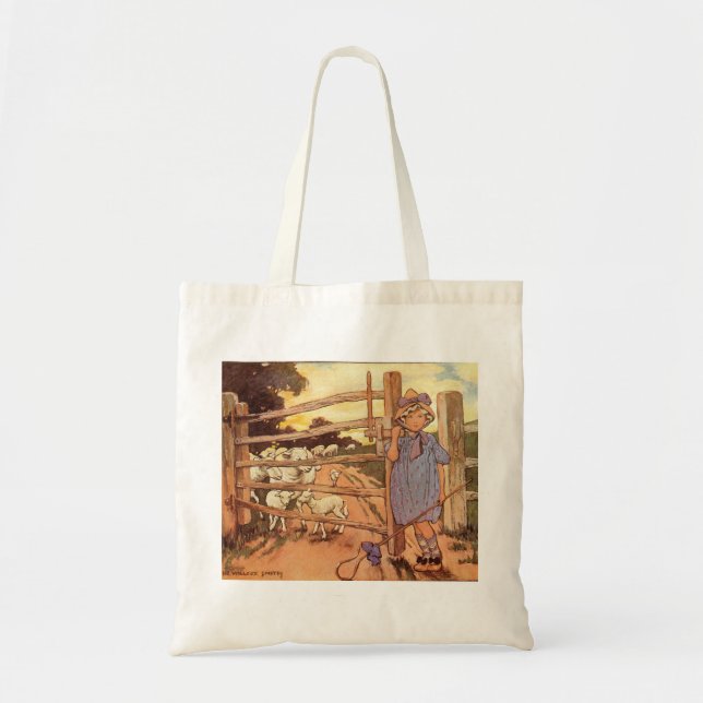 Little Bo-Peep Nursery Rhyme Bag Tygkasse (Framsidan)