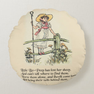Little Bo Peep Nursery Rhyme Rund Kudde