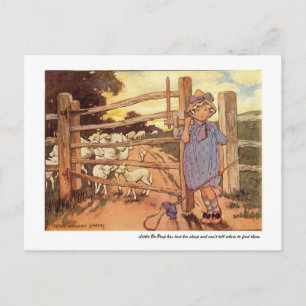 Little Bo-Peep Nursery Rhyme Vykort