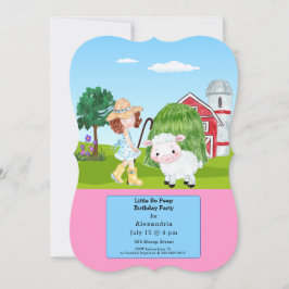 Little Bo Peep Sheep Fairy Tale Farm Birthday Inbjudningar