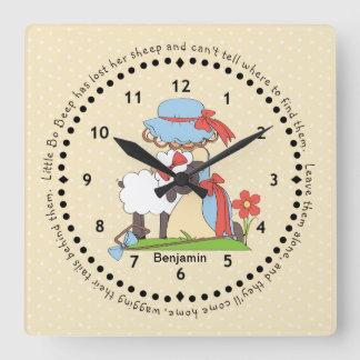 Little Bo Peep Wall Clock Fyrkantig Klocka
