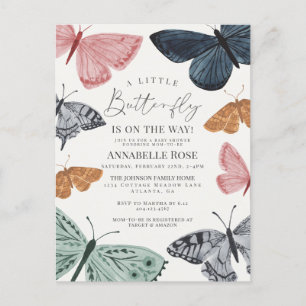 Little Boho Butterfly Girl Baby Shower Inbjudan