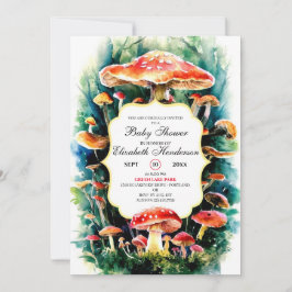 Little Boho Mushroom Baby Shower Inbjudningar