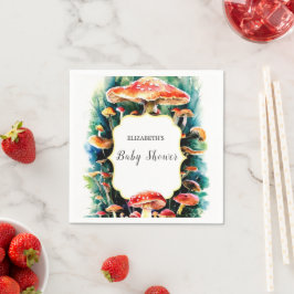 Little Boho Mushroom Baby Shower Pappersservett