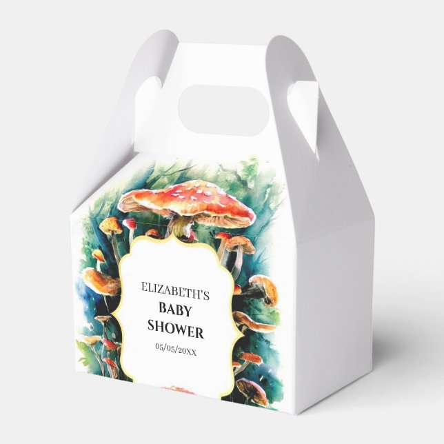 Little Boho Mushroom Baby Shower Presentaskar (Framsidan Sidan)