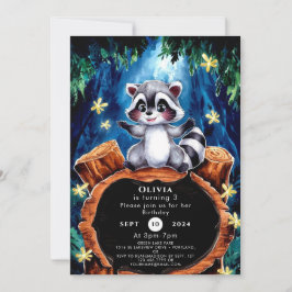 Little Boho Raccoon Birthday Inbjudningar
