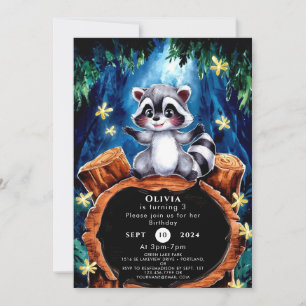 Little Boho Raccoon Birthday Inbjudningar
