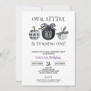 Little Boo 1st Birthday, Halloween Birthday Inbjudningar