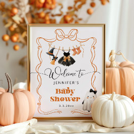 Little Boo är "due clothesline Baby Shower Välkomm Poster