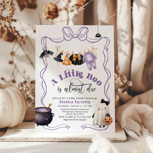 "Little Boo" är "due Girl Clothesline baby dusch" Inbjudningar