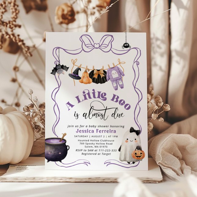 "Little Boo" är "due Girl Clothesline baby dusch" Inbjudningar (Skapare uppladdad)