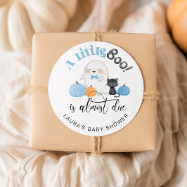 Little Boo är nära att få Halloween babydusch Runt Klistermärke