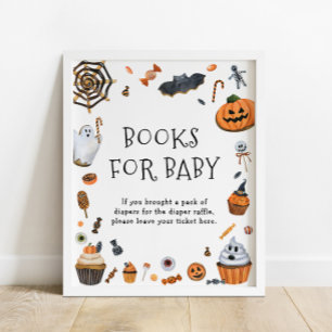 Little Boo är nära att få Halloween Bokar för Baby Poster