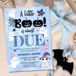 Little Boo är nästan DUE Boy Halloween Baby Shower Inbjudningar