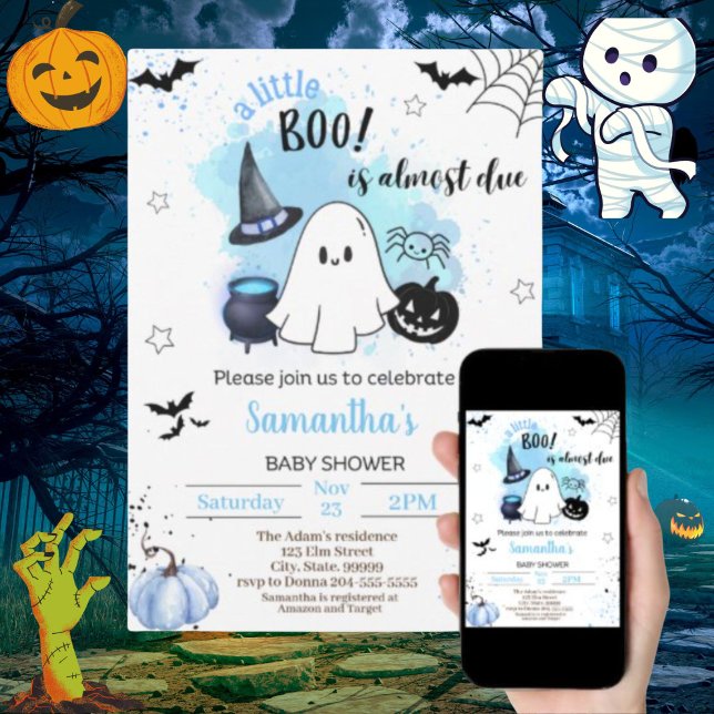 Little Boo är nästan förträfflig babystövel Inbjudningar (Skapare uppladdad)