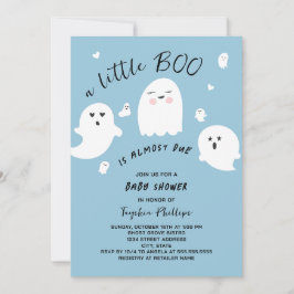 Little Boo är på väg Halloween Boy Baby Shower Inbjudningar