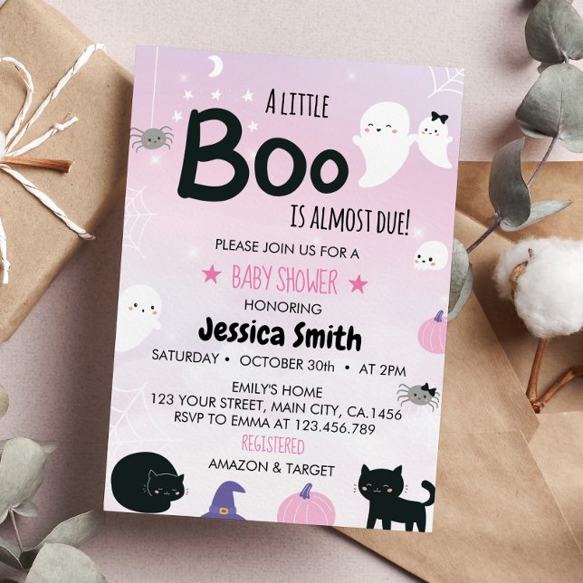 Little Boo är snart på väg att bli Ghost Baby Show Inbjudningar (Skapare uppladdad)